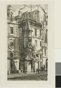 Huis met een Toren, rue de la Tixeranderie door Charles Meryon