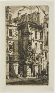 Huis met een Toren, rue de la Tixéranderie door Charles Meryon
