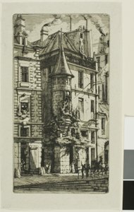 Huis met een Toren, rue de la Tixeranderie door Charles Meryon