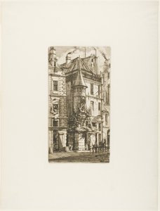 Huis met een torentje, rue de la Tixéranderie door Charles Meryon