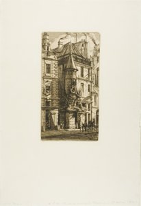 Huis met een Toren, rue de la Tixeranderie, Parijs door Charles Meryon