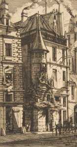 Huis met een torentje, rue de la Tixeranderie, Parijs door Charles Meryon
