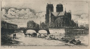 De Apsis van de Notre-Dame van Parijs 4e Staat, 6 12 x 11 34 Inches, 1854, 1927