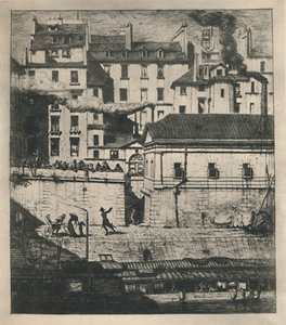 La Morgue 3e Staat, 9 18 x 8 18 Inches, 1854, 1927 door Charles Meryon