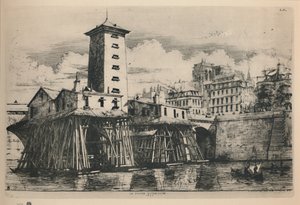 La Pompe Notre-Dame, 9e staat, 1852 door Charles Meryon