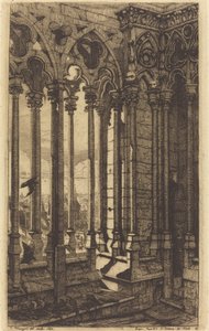 De galerij van Notre Dame, Parijs door Charles Meryon