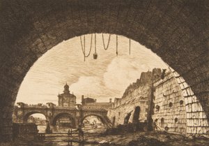 Le Pont-neuf et la Samaritaine de dessous la première arche du Pont-au-Change Pont-neuf..., 1855
