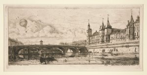 Le Pont au Change, Parijs door Charles Meryon