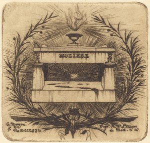 Het Graf van Molière, op Père-Lachaise, Parijs door Charles Meryon
