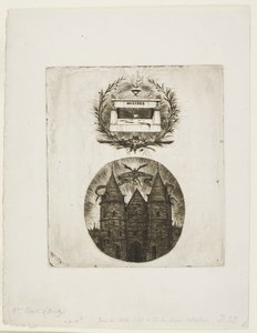 Graf van Molière, begraafplaats Père-Lachaise, Parijs en de oude poort van het Palais de Justice, Parijs door Charles Meryon