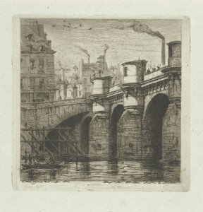 Pont-Neuf over de Seine in Parijs door Charles Meryon