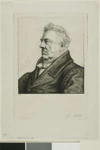 Portret van Louis Jacques Marie Bizeul, de Bretonse archeoloog door Charles Meryon