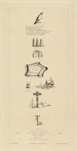 Rebus: Béranger was niet echt sterk, want hij had nooit de sleutel van de velden, 1863 door Charles Meryon