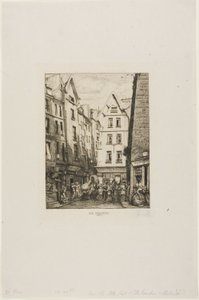 Rue Pirouette aux Halles, Parijs door Charles Meryon
