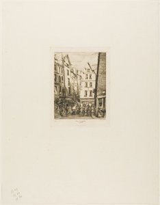 Rue Pirouette aux Halles, Parijs door Charles Meryon