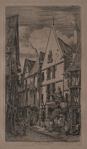 Rue des Toilés, Bourges door Charles Meryon