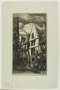 Rue des Toiles, Bourges door Charles Meryon