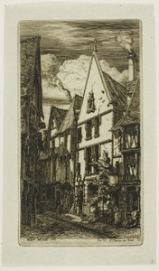 Rue des Toiles, Bourges door Charles Meryon