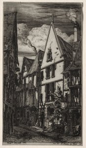 Rue des Toiles, Bourges door Charles Meryon