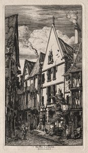 Rue des Toiles, Bourges door Charles Meryon