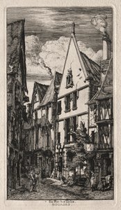 Rue des Toiles, Bourges door Charles Meryon