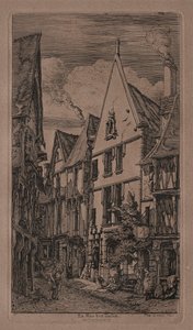 Rue des Toilés, Bourges door Charles Meryon
