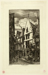 Rue des toiles, Bourges door Charles Meryon