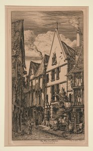 Rue des toiles, in Bourges door Charles Meryon