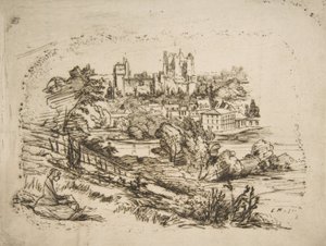 Ruïnes van het Kasteel van Pierrefonds, na Viollet-le-Du..., 1858 door Charles Meryon