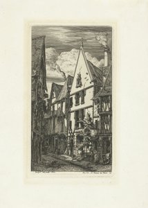 Straat Rue des Toiles in Bourges door Charles Meryon