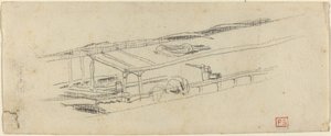 Studie voor "Le Petit Pont" door Charles Meryon