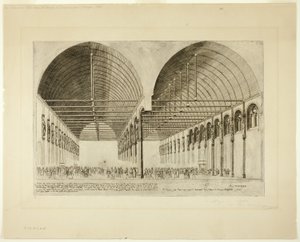 De voorzaal van het Palais de Justice, Parijs door Charles Meryon