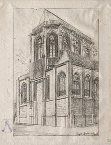 De Apsis van de Kerk van St. Martin-sur-Renelle door Charles Meryon