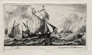 De galiot van Jean de Vyl uit Rotterdam door Charles Meryon