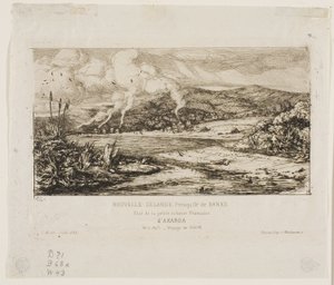 De Kleine Franse Kolonie in Akaroa, 1845 door Charles Meryon