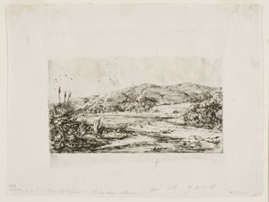 De kleine Franse kolonie in Akaroa, 1845 door Charles Meryon