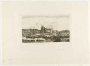 Het oude Louvre, Parijs, 1651 door Charles Meryon