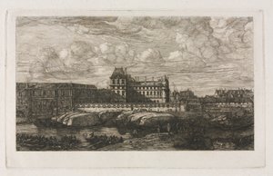 Het Oude Louvre van een Schilderij door Zeeman, 1651 door Charles Meryon