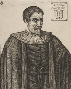 De historicus John Besly, naar Jaspar Isaac door Charles Meryon