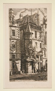 Huis met een torentje, rue de la Tixeranderie door Charles Meryon
