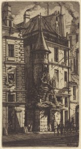 Tourelle de la Rue de la Tixeranderie, Parijs door Charles Meryon