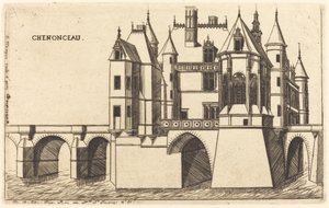 Chateau de Chenonceau, 2e planche door Charles Meryon after Jacques Androuet Ducerceau I