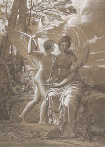 De Muze Erato Schrijft Verzen Geïnspireerd door Liefde, ca. 1797 door Charles Meynier