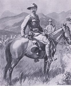 Brigadegeneraal Lumer, uit After Pretoria: The Guerilla War gepubliceerd door Harmsworth Bros Limited, 1901 door Charles Mills Sheldon