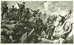 De Verovering van de Duitse loopgraven bij Neuve Chapelle