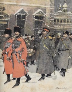 De keizer (tsaar) van Rusland Alexander III ging op 1 januari naar de Heilige Diensten