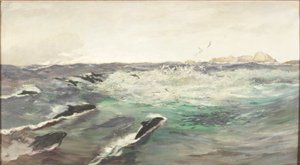 Bruinvissen die Makreel Achtervolgen door Charles Napier Hemy