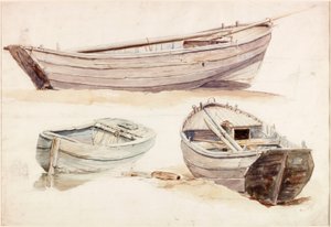Studies van zalmboten door Charles Napier Hemy