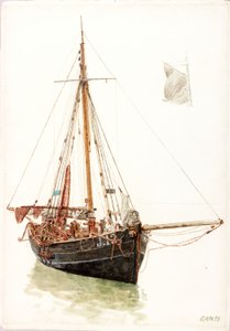 Studie van een vissersboot