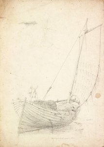 Studie van een vissersboot door Charles Napier Hemy